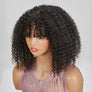 Shine Hair Wig for Beginners Glueless Kinky Curly Bob Wig With Bangs
