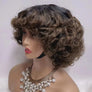 Glueless 3 Color Styled Bouncy Curls 99j/Highlight Brown Bob Wig