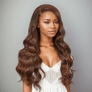 9x6 C Part Glueless Chocolate Brown Body Wave Wig