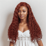 Shine Hair 9x6 Glueless Hottest Micro Knots Reddish Brown Curly Wig