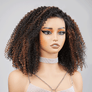 Last 5 Clearance Price 250% Density Ready to Go 9x6 Lace Glueless Brown Highlight Bob Kinky Curly Human Hair Wig