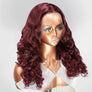 Shine Hair 13x4 99j Layered Wavy Bouncy Thick Lace Frontal Human Hair Wig