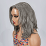 7x5 Glueless Salt & Pepper Bob Short Layered Wavy Wig