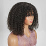 Shine Hair Wig for Beginners Glueless Kinky Curly Bob Wig With Bangs