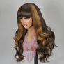Shine Hair Wig 9x6 Glueless Fringe Layered Blonde Highlight Body Wave Wig