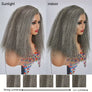 7x5 Glueless Yaki Straight Timeless Color Salt & Pepper Wig