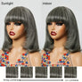 7x5 Glueless Layer Salt & Pepper Color Bob Wig Straight