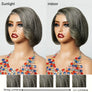 7x5 Glueless Bob Wavy With Side Parting Salt & Pepper Color Wig
