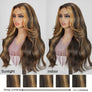 Shine Hair Wig 9x6 Glueless Layered Bangs Blonde Highlight Body Wave Wig