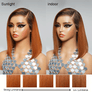 9x6 Glueless Ginger Ombre Blunt Cut Straight Bob Wig