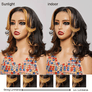 Shine Hair Wig 9x6 Glueless Layered Blonde Highlights Wavy Glueless Bob Wig