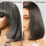 7x5 Glueless Layer Salt & Pepper Color Bob Wig Straight