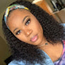 Short Bob Headband Wig 180% Density Deep Wave Natural Color Glueless
