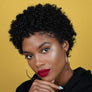Glueless Short Pixie Cut Virgin Human Hair Full Machine Natural Curly Wig