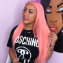 Pink Color 13x4 lace frontal Straight Wig Human Virgin Hair Lace Wig Cexxy Hair