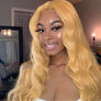 #27 Colored Body Wave Human Hair Lace Wig 180% Density
