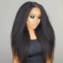 Kinky Straight Yaki 4x4 Closure Wigs 150% 200%