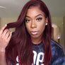 99J Colored 13x4 lace frontal Straight Human Hair Lace Wig 180% Density