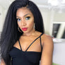Kinky Straight Yaki 4x4 Closure Wigs 150% 200%