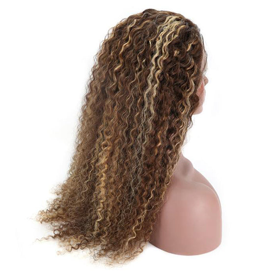 Hot Selling 4/27 Highlight Color Deep Curly 13x4 4x4 Lace Wig Pre-plucked Hairline