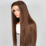 HD Glueless Chocolate Brown Colored Straight Human Hair Wigs