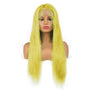 Green Colored Straight Human Hair Lace Wig 180% Density Pre-plucked Hairline