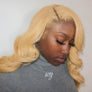 #27 Colored Body Wave Human Hair Lace Wig 180% Density