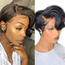 Pixie Cut Wig Lace Part Wig Short Side Part Straight Bob Wig 13x1 Lace Bob Wig