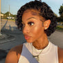 Curly Bob Transparent Lace Front Human Hair Wigs Short Pixie Cut Wig For Women