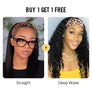 Pay 1 Get 2 Wigs, Headband Wig 180% Density Glueless Human Hair