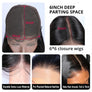 Transparent Lace 6x6 Closure Wigs Natural Wave Brazilian Virgin Hair 180% Density