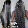 Salt and Pepper Wig 13x4 Lace Front Wig Gray Highlight Black Human Hair (7 days Customization)