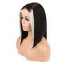 4X4 Human Hair Bob Wig Straight 180% Density with Highlight Clip in Hairs