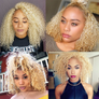 Blonde 613 Curly Bob 4*4 Wig Closure Deep Wave Short Human Virgin Hair Bob Wig