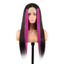 4X4 Human Hair Wig Straight 180% Density with Highlight Clip in Hairs