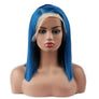 Blue Colored Hair Bob Wig Short Human Hair Wigs Pre-Plucked Hairline