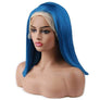 Blue Colored Hair Bob Wig Short Human Hair Wigs Pre-Plucked Hairline