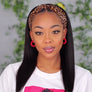 Headband Wig Human Hair Half Wig 180% Density Straight Natural Color Glueless