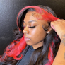 Light Pink Skunk Stripe Color Wig 13x4 Lace Frontal Wig Body Wave