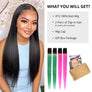 4X4 Human Hair Wig Straight 180% Density with Highlight Clip in Hairs