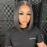 STRAIGHT BOB WIG SHORT HUMAN HAIR WIGS 13*4 PRE-PLUCKED HAIRLINE