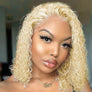 613 Blonde Curly Bob Wig 13*4 Lace Front Wig Deep Wave Short Hair Wigs