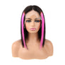 4X4 Human Hair Bob Wig Straight 180% Density with Highlight Clip in Hairs