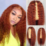 Dark Orange Deep Wave Colored Hair 13*4 Lace Front Wig Brazilian Human Hair Wigs