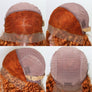 Dark Orange Deep Wave Colored Hair 13*4 Lace Front Wig Brazilian Human Hair Wigs