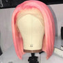 Pink Colored Hair Bob Wig Short Human Hair Wigs Pre-Plucked Hairline