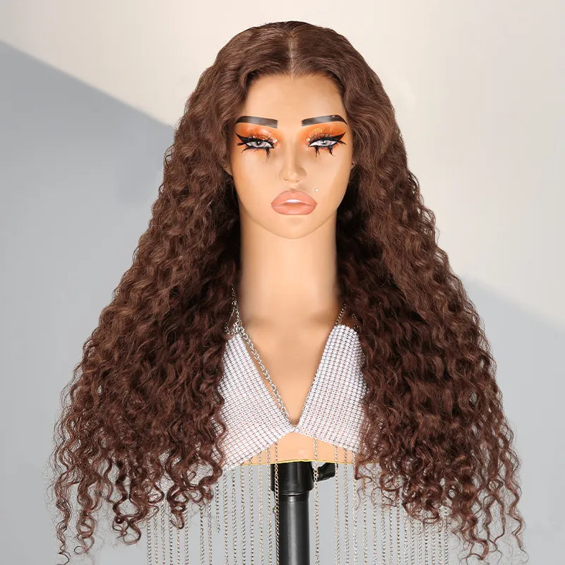 Shine Hair 9x6 Glueless Pre-All Chocolate Brown Curly Wave Wig