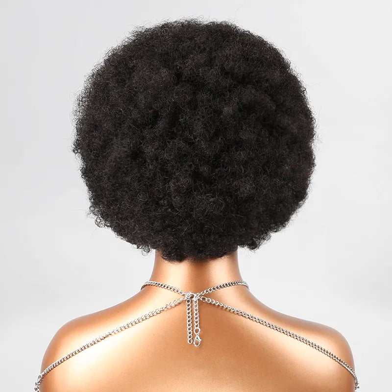 13x4 Lace Frontal Afro Kinky Curly Super Bounce Bob Human Hair Wig
