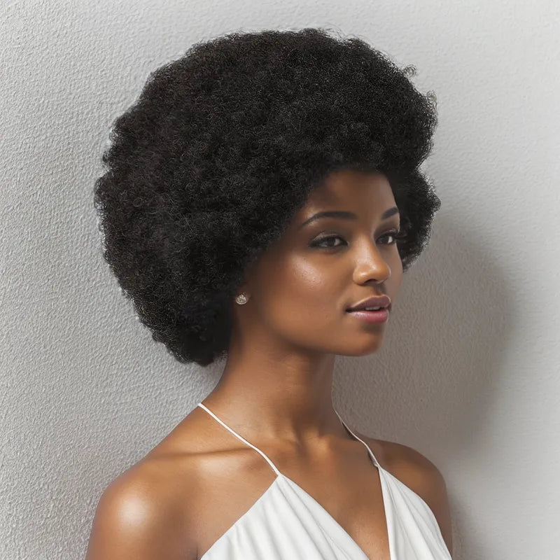 13x4 Lace Frontal Afro Kinky Curly Super Bounce Bob Human Hair Wig
