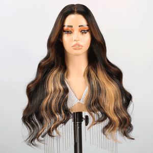 Shine Hair 9x6 Chic Glueless Blonde Highlight Body Wave Wig